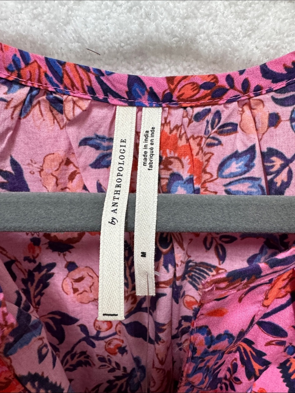 Anthropologie Somerset Pink Floral Peplum Blouse - Picture 2 of 6